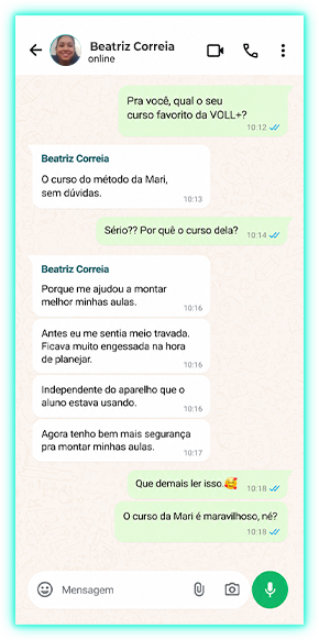 Depoimento sobre a experiência com a plataforma VOLL+